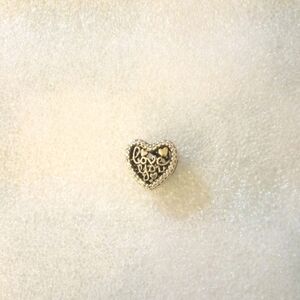 Pandora Love You charm with 14k gold heart